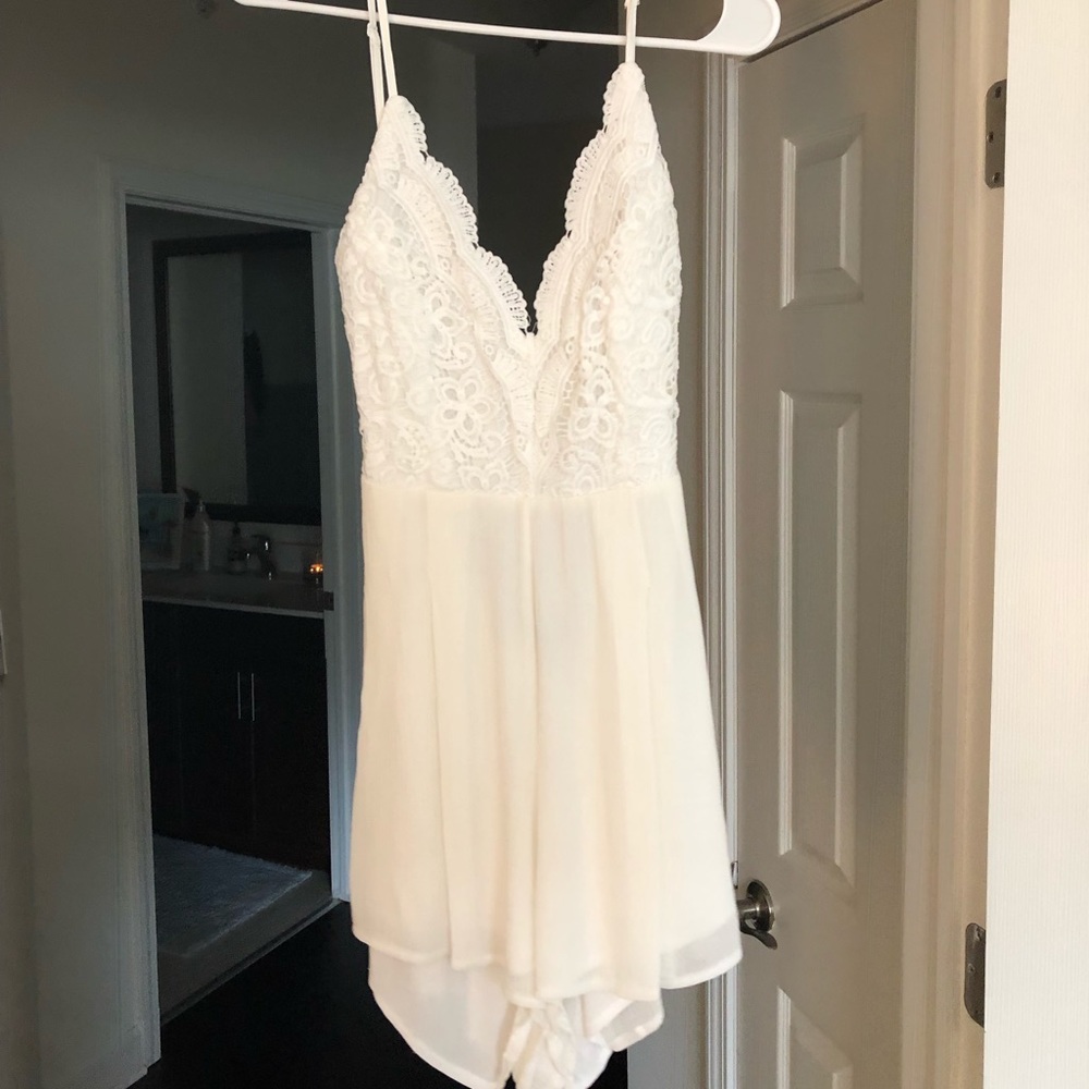 Lulus Backless Lace Romper